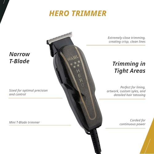Wahl Professional 5 Star Barber Combo,Corded Legend Clipper & Hero Trimmer - Image 4