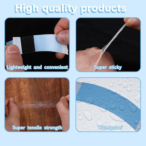Kachanaa 48pcs Double Sided Ultra Hold Waterproof Lace Glue for Front Lace Wig,Bold Hold Lace Wig Tape in Hair Extension Remover can Replacement (White) - Image 3