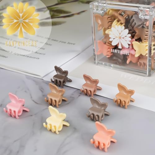 KANPRINCESS 50PCS Mini Butterfly Claw Clips Mini hair clips With Box Small Hair Clips For Women And Girls Gift Set(SET4) - Image 5