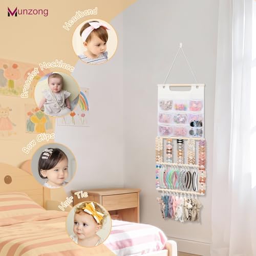 Munzong Leather Headband Holder, Bows Organizer for Girls Wall Hanging - Image 5