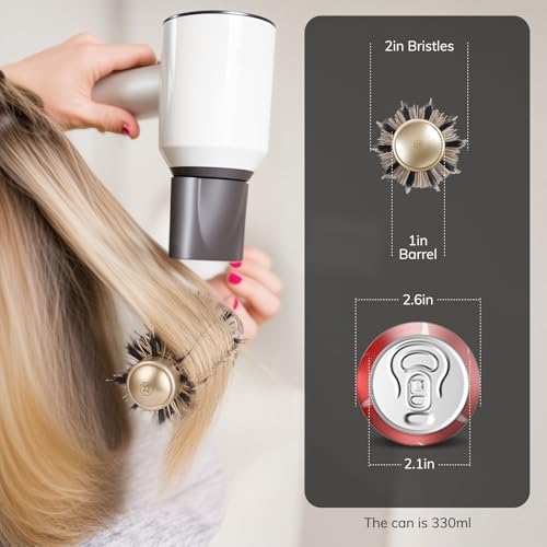 Sndyi Small Round Brush for Blow Out, Nano Thermal Ceramic Ionic Round Hair Brush with Boar Bristles, Boost Shine & Volume, For Short Hair with Quick Blow Drying & Salon Styling -2 Inch, Barrel 1 Inch - Image 3