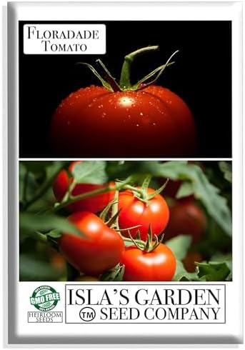 Floradade Tomato Seeds for Planting, 300+ Heirloom Seeds Per Packet, (Isla's Garden Seeds), Non GMO Seeds, Botanical Name: Solanum lycopersicum, Great Home Garden Gift by IslasGardenSeedsCompany