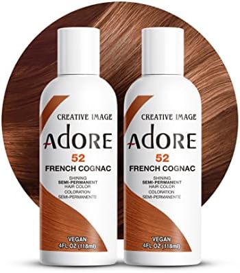 Adore Semi Permanent Hair Color, 052 French Cognac, 4 Fl Oz (2 Pack) by Adore