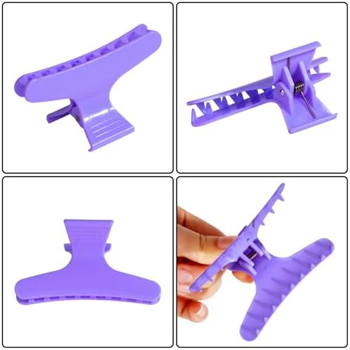 Ondder Pink Purple Butterfly Hair Claw Clips for Styling & Sectioning - Makeup Hair Accessories for Women & Girls - Image 5