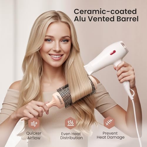 AIMIKE Round Brush for Blow Out, Extra Long Round Hair Brush - 2.1" Barrel - Image 5