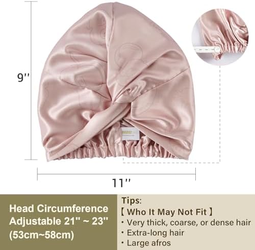 ZIMASILK 22 Momme 100% Pure Silk Bonnet for Sleeping, Pink-Fruit Line Art - Image 5