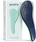 Crave Naturals Biggie Glide Thru Hair Brush - Detangler Brush for Curly, Straight, Wet or Dry Hair - Gentle Detangling Brushes for Adults, Kids, Toddlers - Hair Accessories for Women, 8.4"x3.4" - Mint by CraveNaturalsDetanglingBrush