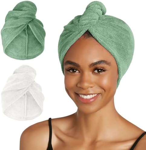 Turbie Twist Microfiber Hair Towel, Kashmir & Frosted Mint (2 Pack) by TurbieTwist
