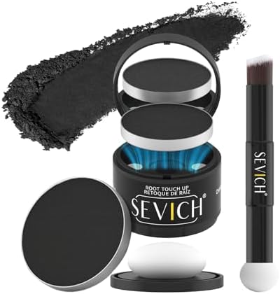 Sevich Hairline Powder, Gray Root Touch Up, Sweatproof, Black by SEVICH