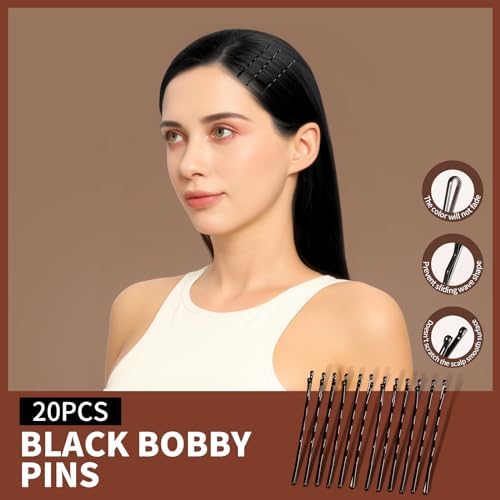 Teenitor Hair Accessories Kit for Woman Girls 500pcs Elastic Hair Bands 30pcs Ponytail Holders, Black Seamless Thick Hair Bands, 40pcs Bobby Pins Black Clear - Image 5