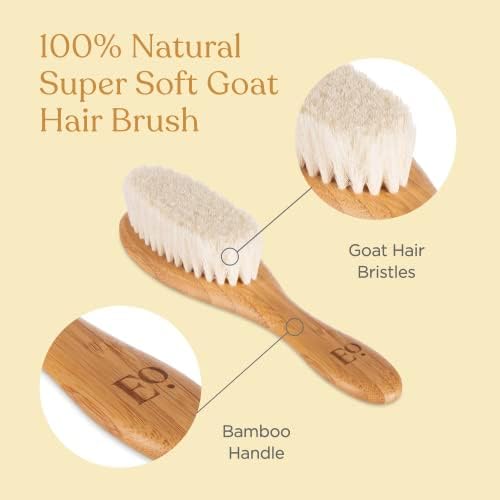 ELLAOLA Natural Bamboo Hair Brush & Comb Set, 3 Piece - Cradle Cap Brush, Massage Hair Brush, Bamboo Comb for Toddlers, Newborns & Infants I Baby Registry Gift - Image 4