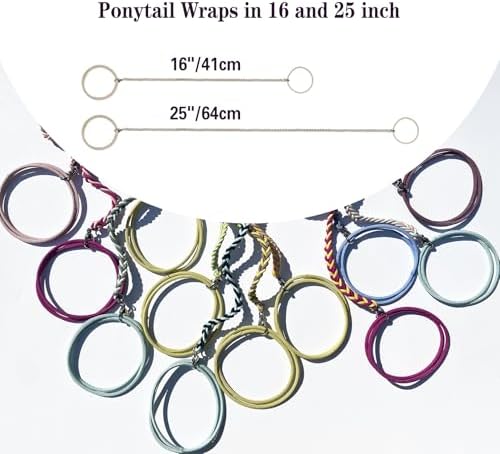Spiral Hair Ties for Women, 16" Elastic No Tangle Hair Ties Damage-Free Pony Tail Wrap for Short Medium Long Hair Motorcycle Hair Accessories for Sports- Bike Riding, Skiing- 3 Pack Colorful - Image 5