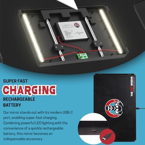 360 Mirror LED Lights Barber 3 Way Hanging Mirror Self Hair Cutting System - Image 5