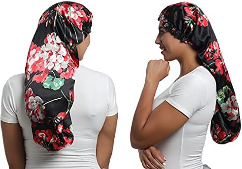 Satin Bonnet Silk Sleep Cap,Hair Bonnet for Braids Curly Hair - Image 5