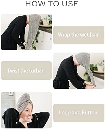 ROLSHOL 4 Pack Extra Large Microfiber Hair Towel Wraps for Women - Image 6