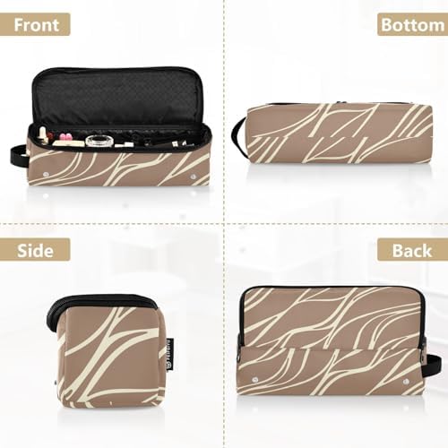 Hair Tools Travel Bag with Heat Resistant Mat Detachable 2-in-1 Curling Iron Travel Case Hot Tools Organizer for Straightener Flat Iron Zebra Skin Print Brown - Image 5