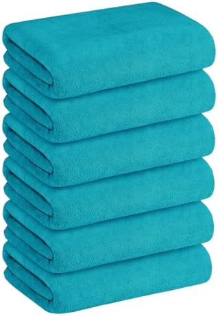 JML Microfiber Bath Towels, Teal, 30" x 60", Set of 6 - Image 2