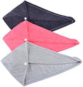 HOPESHINE Hair Drying Towel Twist Soft Shower Microfiber Towels for Curly Girls Hair Turban Wrap Fast Drying Ultra Absorbent Cap Great Gift for Women (3-Pack Dark Grey+Grey+Light Crimson) by HOPESHINE