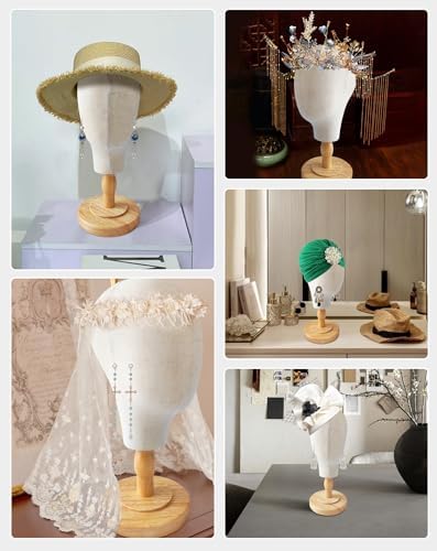 CHADWICK 21-Inch Pinnable Canvas Wig Head Stand, Beige - Image 5