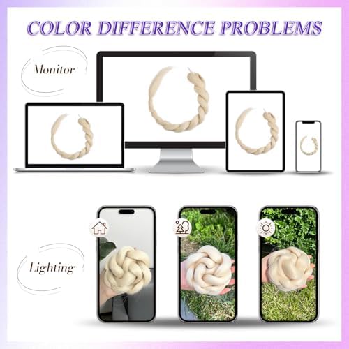 Getgal 24 Inch 613 Braids Ponytail Hair Pre Braiding Hair with Tie Synthetic Golden Hair Extensions for Halloween Costume Cosplay（24inch Ponytail 613） - Image 5