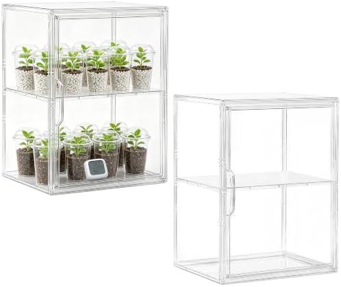 Mini Greenhouse Indoor with Magnetic Door, L-2tier-2pcs by PEEKUP