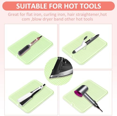Large Heat Resistant Silicone Mat for Hair Styling Tools - Portable Cover for Curling Irons, Flat Irons and Hair Straighteners - Image 3