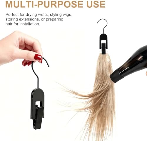Acrylic Hair Extension Hanger 4Pcs Wig Clips for Salon & Home Hair Storage and Organization 2 In 1 Wig Display Stand with Silicone Protection - Image 6