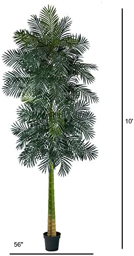 Nearly Natural 10ft. Double Stalk Golden Cane Artificial Palm Tree - Image 2