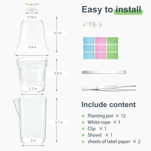 12 Pcs Clear Small Self Watering Pots for Indoor Plants - Image 4