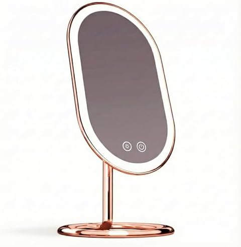 Fancii LED Lighted Vanity Makeup Mirror, Rechargeable - Cordless Illuminated Cosmetic Mirror with 3 Dimmable Light Settings, Dual Magnification - Vera (Rose Gold) by Fancii