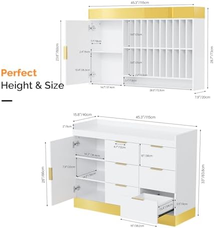 OmySalon Salon Stations for Hair Stylist, Barber Color Bar, Storage Cabinet with Adjustable Shelves, Wall Mounted Hair Dye Tubes Organizer Display for Barbershop, White - Image 5