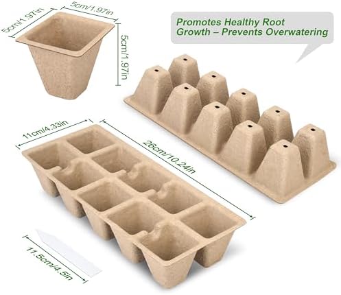 200 Cells Peat Pots, Seed Starter Trays Planting Trays for Seedlings - Image 2