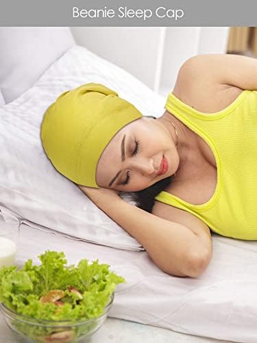 SATINIOR 4 Pieces Satin Lined Sleep Cap Silk Bonnet for Sleeping Women, Silk Hair Wrap Slouch Beanie Hat - Image 7