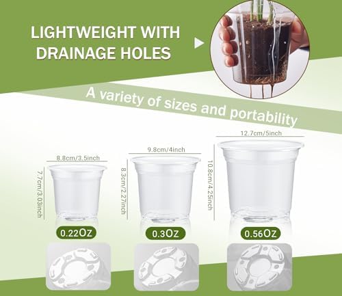90 Pack Clear Nursery Plant Pots, 3.5/4/5 In with Drainage Holes, 20 Labels - Image 5
