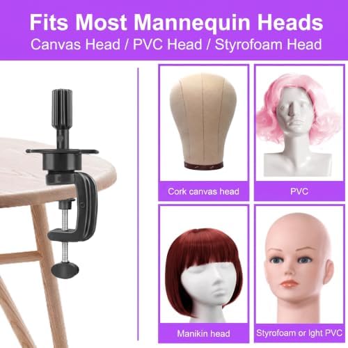 Wig Mannequin Head Stand with Nylon Wig Caps, 4 Pack - Image 4