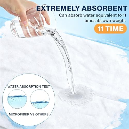White Dual-Sided Microfiber Face Towels, 3pcs 16"x16" Ultra Absorbent Quick Dry Hair Towels, Exfoliating Face Cloths for Dead Skin, Makeup Remover & Sensitive Skin, Lint-Free Reusable Cleansing Cloths - Image 4