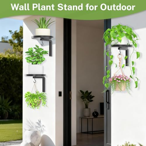 Plant Wall Hanger Holder Set of 3 for Indoor Outdoor, Black - Image 5