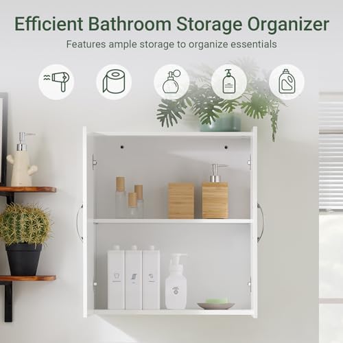 SoBuy Over Toilet Wall Mount Medicine Cabinet, Wall Size, White - Image 4