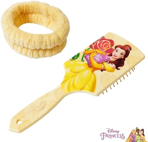 LUV HER Kids Hair Brush & Spa Headband Set for Girls - Features Disney Bella from Beauty & Beast - Fun Grooming Kit for Detangling, Styling & Skincare - Soft & Stretchy One Size, Ages 3+ - Image 3