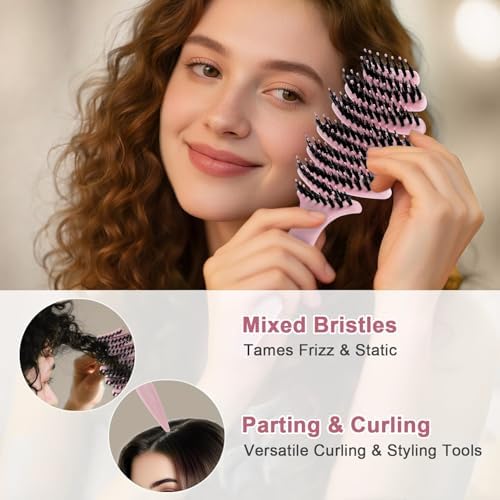 Natural Boar Bristle Hair Brush for Fine Hair - A Great Gift - Image 3