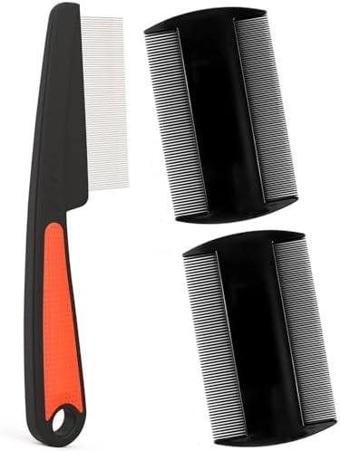 Dandruff Comb Removal Steel Fine Tooth Scalp Detox Hair Care Tool 3PC by EHBELIF