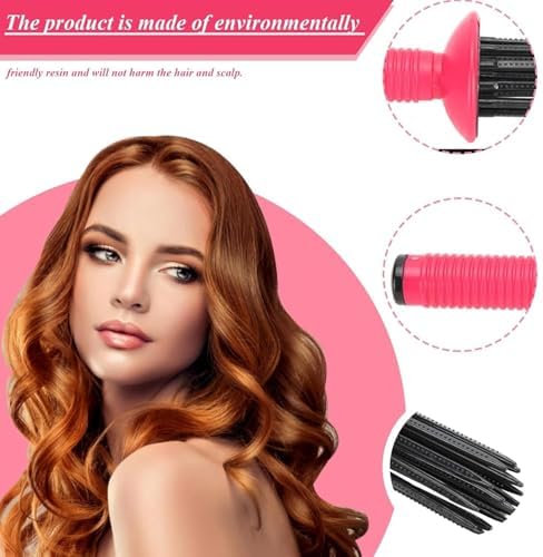 2025 New Curly Hair Styler Tool, Curling Roll Comb, Air Feeling Curling Wand with 17 Teeth for Fluffy Hairstyles, Anti-Slip Curling Brush Comb for Women and Girls (2PC) - Image 3