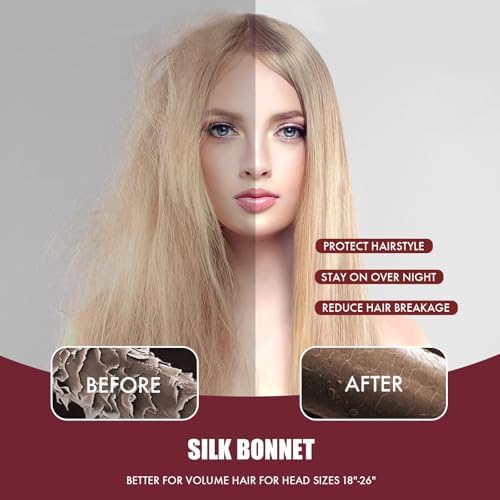 Silk Bonnet for Women,Adjustable Double Layer Sleep Cap - Image 3