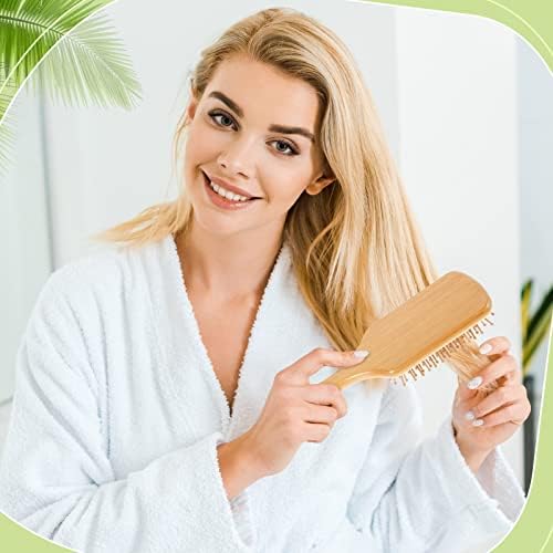 Tessco for you 24 Pcs Bamboo Hair Brushes for Women Bulk Wooden Paddle Brush Scalp Massage Bamboo Bristles Anti Static Men Engraving DIY Gift for Wedding Teacher(Wood Color) - Image 5