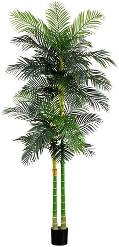 Nearly Natural 9ft. Artificial Double Stalk Golden Cane Palm Tree by NearlyNatural