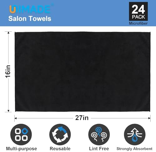 UNIMADE 24 Pack Salon Towels - Highly Absorbent Hand Towels - Image 2