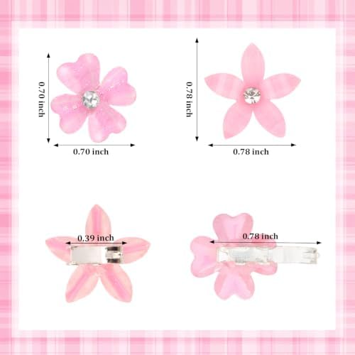 Pink Mini Flower Hair Clips Claw Clips, Hair Clips For Styling Y2K - Image 2