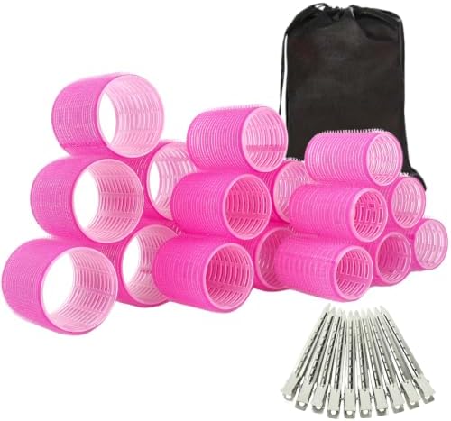 Heatless Self Grip Hair Rollers Set No Heat Hair Curlers with Metal Clips by Royota