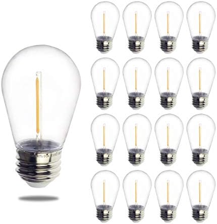 Jslinter 16-Pack S14 Outdoor String Light Bulbs for Patio Lights, 2200K, 1W by Jslinter
