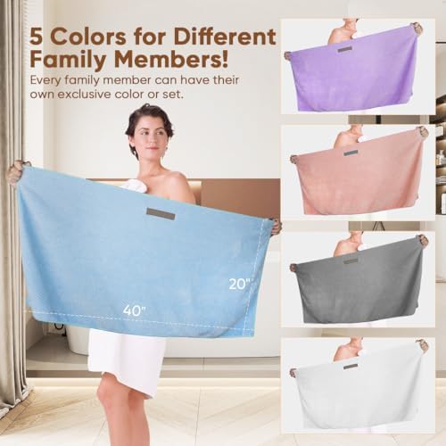 HOMEXCEL 5PK Microfiber Hair Towels, 40x20 in, Fast Drying for Long Hairs - Image 5